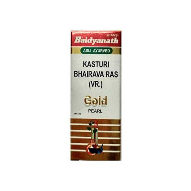 Baidyanath Kasturi Bhairava Ras (VR)  Gold Pearl-10 tab
