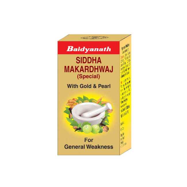 Baidyanath Siddha Makardhwaj Special with Gold and Pearl - 10 Tablets