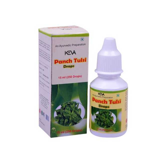 Keva Panch Tulsi Drops - Organic, Natural & Powerful Immunity Booster / Antioxidant - 15ml