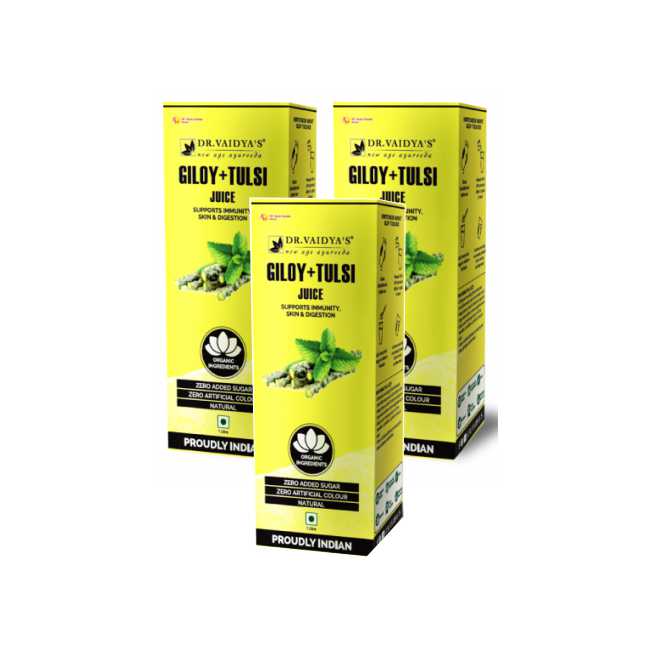 Dr Vaidyas Giloy + Tulsi Juice Concentrate 1L - Pack of Three