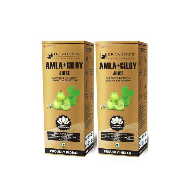 Dr Vaidyas Amla + Giloy Juice Concentrate 1L - Pack of Two