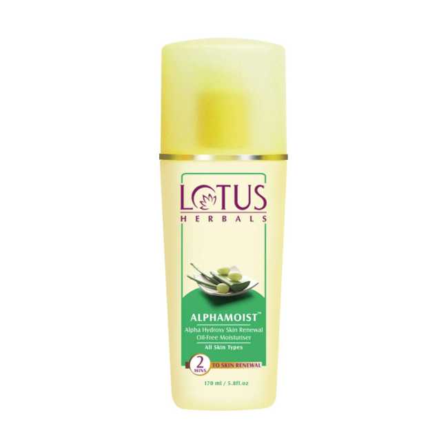 Lotus Herbal Alphamoist Alpha Hydroxy Skin Renewal Oilfree Moisturiser - 80ml