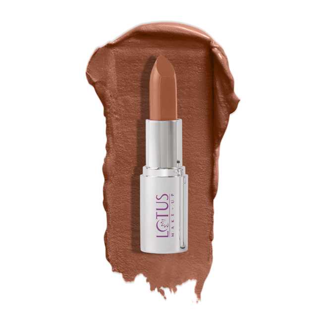 Lotus Makeup Ecostay Butter Matte Lip Color Earthy Amber, Brown, 4 g