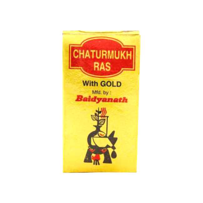 Baidyanath Chaturmukh Ras With Gold - 25 Tablets