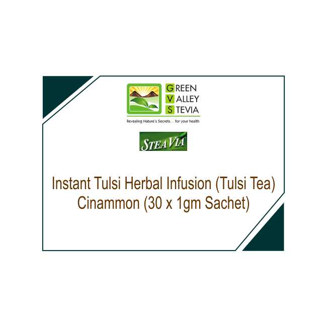 GVS Instant Tulsi Herbal Infusion (Tulsi Tea) Cinammon (30 x 1gm Sachet)