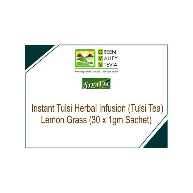 GVS Instant Tulsi Herbal Infusion (Tulsi Tea) Lemon Grass (30 x 1gm Sachet)