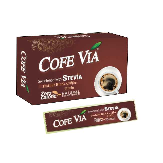 GVS Cofevia Instant Black Coffee Plain  (30 x 1gm Sachet)